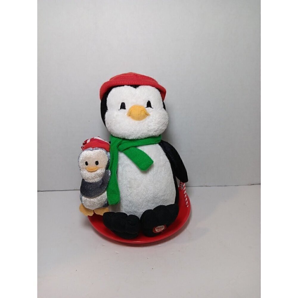 Hallmark Jingle Snow Time Pal Animated Plush Penguins Saucer Sled Christmas